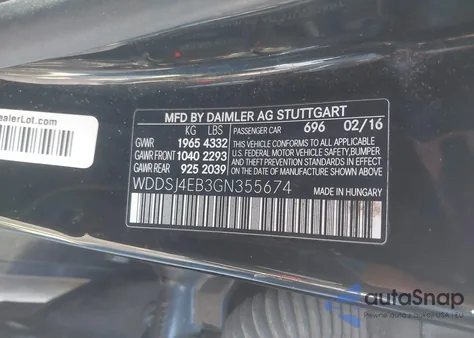 2016 Mercedes-Benz Cla 250 из США, поврежденный, VIN WDDSJ4EB3GN355674